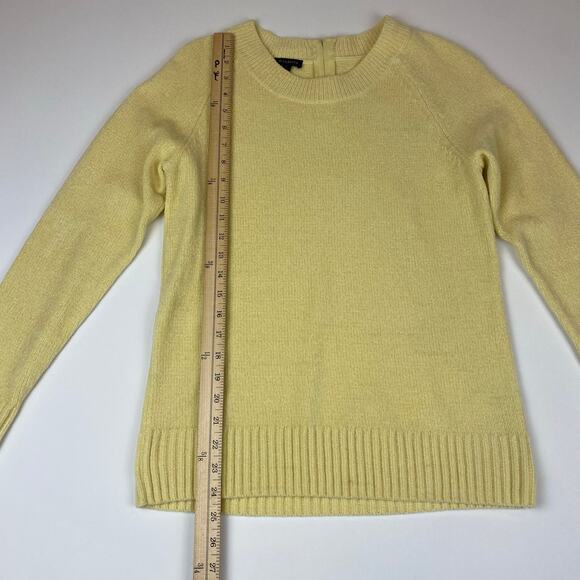 Talbots Size Small Light Yellow Crewneck Back Zip Pullover Soft Sweater - Picture 6 of 9